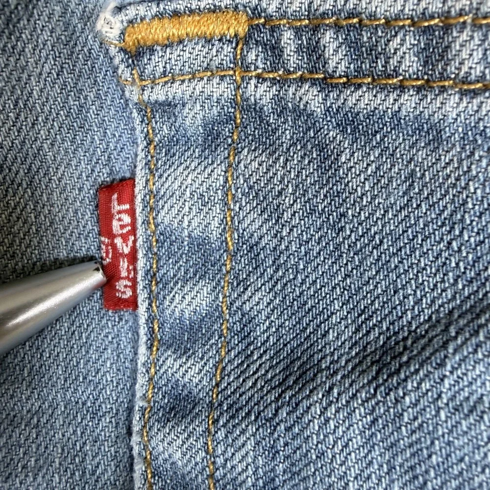 Levi's 559 Jeans Mens 42x32 Blue Denim Faded Hipster Red Tab Boho Straight Leg